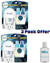 Febreze Plug In Air Freshener, Odor-Fighting Scented Oil Starter Kit, Ocean Scent, Warmer + 1 Refill