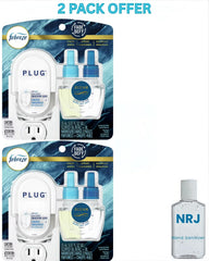Febreze Plug In Air Freshener, Odor-Fighting Scented Oil Starter Kit, Ocean Scent, Warmer + 1 Refill