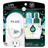 Febreze Unstopables Odor-Fighting PLUG Air Freshener Single Refill Fresh Starter Kit & (1) .87 fl. oz. Oil Refill