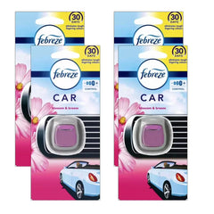 Febreze Vent Clip Car Air Freshener, Up to 30 Days, Eliminates tough lingering odours, Blossom & Breeze Scent, 4 Pack