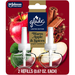 Glade® PlugIns® Refills Air Freshener, Warm Apple & Spices, 1.34oz., 2 Count