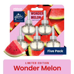 Glade PlugIns Scented Oil Refills, Air freshener, Wonder Melon, Infused with Essential Oils, 0.67 oz, 5 Count