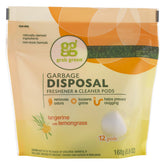Grab Green Garbage Disposal Cleaner Pods, Tangerine Lemongrass scent, Removes Odors, 12-Count