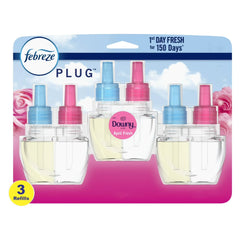 Pack of 2 Febreze Fade Defy PLUG Air Freshener Refill, Downy April Fresh, (3) .87 fl. oz. Oil Refills