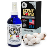 Scent Bomb Clean Cotton Air Freshener 8 oz Spray, Long-Lasting Odor Eliminator for Home & Car, Effective Deodorizer Spray for Kitchen, Bathroom, Fresh Room Spray & Smell Neutralizer