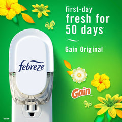 Febreze Plug In Air Freshener, Odor-Fighting Scented Oil Refill, Gain Scent, 2 Refills