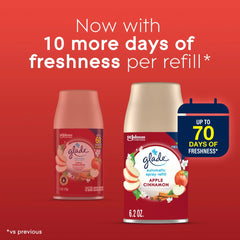 Glade Automatic Spray Refill 2 ct, Apple Cinnamon, 12.4 oz. Total, Air Freshener