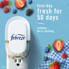 Febreze Plug In Air Freshener, Odor-Fighting Oil Refill, Summer Berry Picking, (4 Pack of 2 Refills)