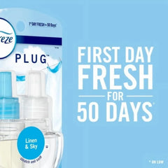 2X - Febreze Odor-Fighting Fade Defy PLUG Air Freshener Downy Calm Oil Refills