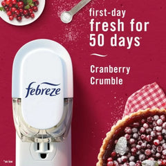 2X - Febreze Odor-Fighting Fade Defy PLUG Air Freshener Cranberry Tart Oil Refill