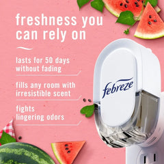 Febreze Plug In Air Freshener, Odor-Fighting Oil Refill, Sweet Watermelon Vine, 2 Refills