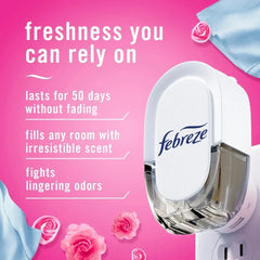 Febreze Plug In Air Freshener Odor-Fighting Scented Oil Refill Downy April Fresh Scent Refills 3 ct - 5 Pack