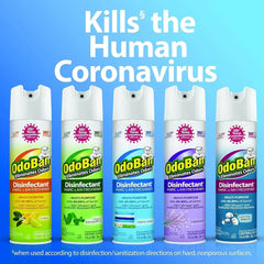 OdoBan Ready-to-Use 360-Degree Continuous Spray Disinfectant and Harsh Aroma Eliminator, Fabric and Air Freshener, 14.6 Ounces, Fresh Linen Scent