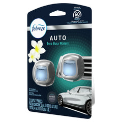 Febreze Car Odor Eliminating Air Freshener Vent Clip, Bora Bora Waters Scent, 2 Count
