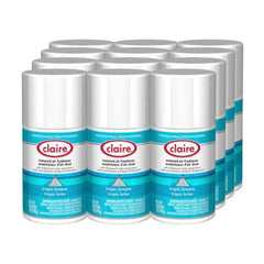 Claire Metered Air Freshener, 7 oz Aerosol Spray, Tropic Breeze, 12/Carton