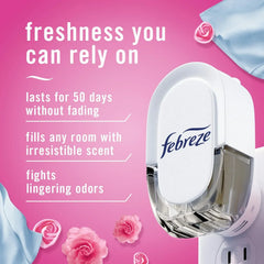 Febreze Odor-Fighting Fade Defy PLUG Air Freshener,Downy April Fresh, Mediterranean Lavender, 87 fl. oz. Oil Refills, 4 Refills (2 of Each)