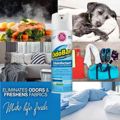 OdoBan Ready-to-Use 360-Degree Continuous Spray Disinfectant and Harsh Aroma Eliminator, Fabric and Air Freshener, 14.6 Ounces, Fresh Linen Scent