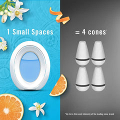 Febreze Small Spaces Air Freshener, Odor-Fighting, Refresh & Energize Scent, 4 Count