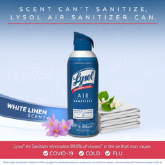 Lysol Air Sanitizer Spray - White Linen Scent, 10 oz (pack of 2)