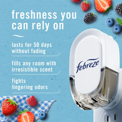 Febreze Plug In Air Freshener, Odor-Fighting Oil Refill, Summer Berry Picking, (2 Pack of 2 Refills)