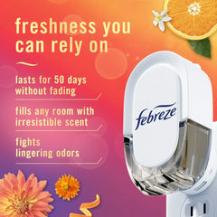 Febreze Plug In Air Freshener, Odor-Fighting Scented Oil Refill, Summer Golden Hour, (2 Pack of 2 Refills)