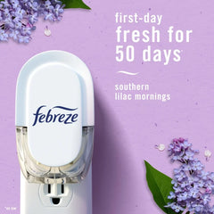Pack of 2 Febreze Plug Odor-Fighting Air Freshener Oil Dual Refill Southern Lilac Mornings, 1.75 fl oz (Package May Vary)