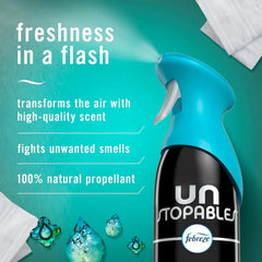 Febreze Unstopables Air Freshener Spray, Fresh Scent, Odor Eliminator for Strong Odor, 8.8 Oz (Pack of 3)