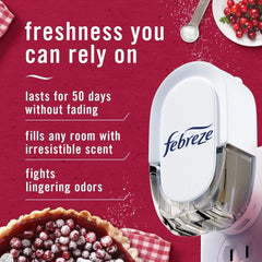 Febreze PLUG Air Freshener, Cranberry & Fall Breeze, 1 Warmer + 5 Refills