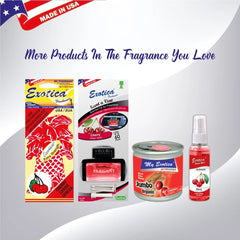 Exotica Car Air Freshener | Spill-proof Can | Organic | For Home & Auto | Long Lasting Freshness | (Pack of 12) (Cherry)