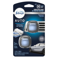 Febreze AUTO Air Freshener Vent Clip Laundry Fresh Scent, .06 oz Car Vent Clip, Pack of 2