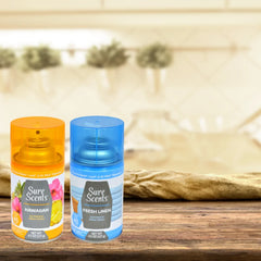 Sure Scents Lavender Hawaiian Mist Fresh Linen Automatic Spray Refill Air Freshener Eliminate Odors Long Lasting Home Fragrance, 4.5oz Each Bottle - Set of 3