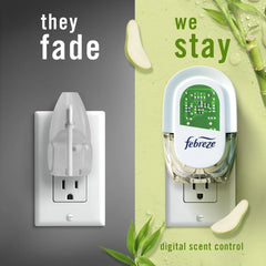 Febreze Plug In Air Freshener, Odor-Fighting Scented Oil Refill, Light Bamboo Scent, 2 Refills