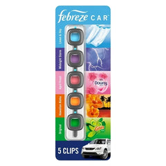Febreze Car Air Freshener Vent Clips – Mixed Scent (5 ct.)-With Paper Towel By OMA