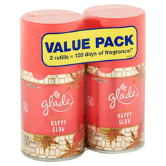 SC Johnson Glade Happy Glow Apple Cinnamon Automatic Spray Refill Value Pack, 6.2 oz, 2 count