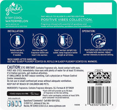 Glade Plugins Refills Air Freshener, Scented And Essential Oils For Home And Bathroom, Stay Cool Watermelon, 3.35 Fl Oz, 5 Count