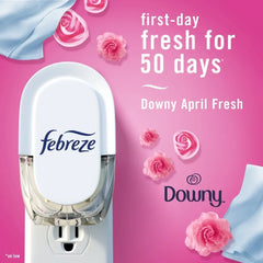 Febreze Plug In Air Freshener, Scented Oil Refill, Downy April Fresh, Starter Kit + 2 Refills
