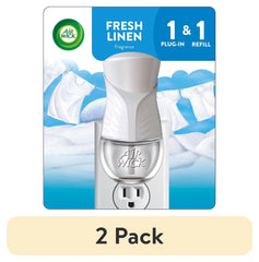 Air Wick Plug-in Air Freshener Scented Oil Warmer Starter Kit, Fresh Linen, 2 Piece