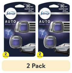 Febreze AUTO Air Freshener Vent Clip Midnight Storm Scent, .06 oz Car Vent Clip, Pack of 2