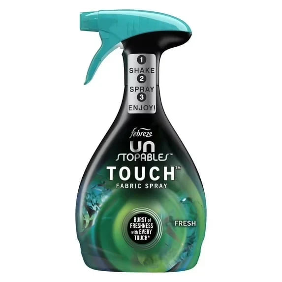 (2 pack) Febreze Fabric Spray Air Freshener, Odor-Fighting Fabric Refresher, Unstopables Fresh, 27 oz