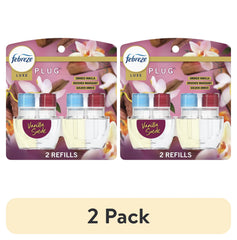 (2 pack) Febreze Plug In Air Freshener, Odor-Fighting Scented Oil Refill, Vanilla Suede Scent, 2 Refill
