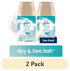 Glade Automatic Spray Refills, Air Freshener, Infused with Essential Oils, Sky & Sea Salt, 6.2 oz, 2 Count