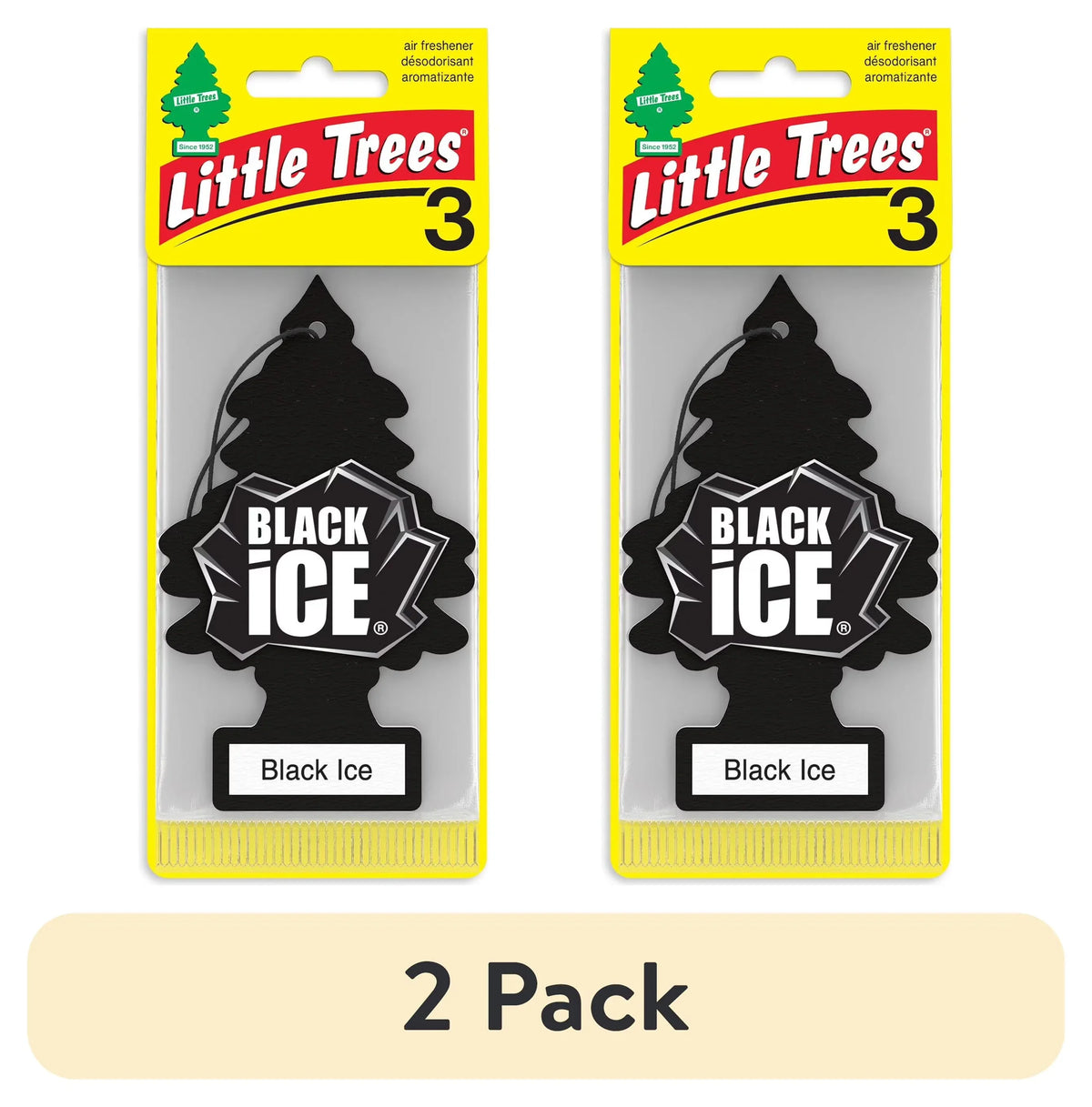Little Trees Air Freshener Black Ice Fragrance 3-Pack
