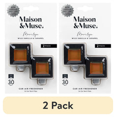 Maison & Muse Car Freshener Vent Clip, 2 Pack - Wild Vanilla & Caramel, Marilyn
