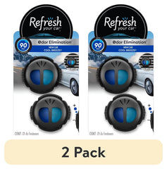 Refresh Your Car! Mini Diffuser Air Freshener (New Car/Cool Breeze Scent, 2 Pack)