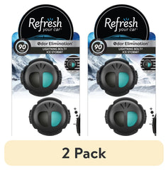 Refresh Your Car Mini Diffuser Car Air Fresheners, Lightning Bolt / Ice Storm Scent, 2 Pack