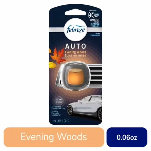 2X - Febreze Evening Woods AUTO Odor-Eliminating Car Freshener Vent Clip
