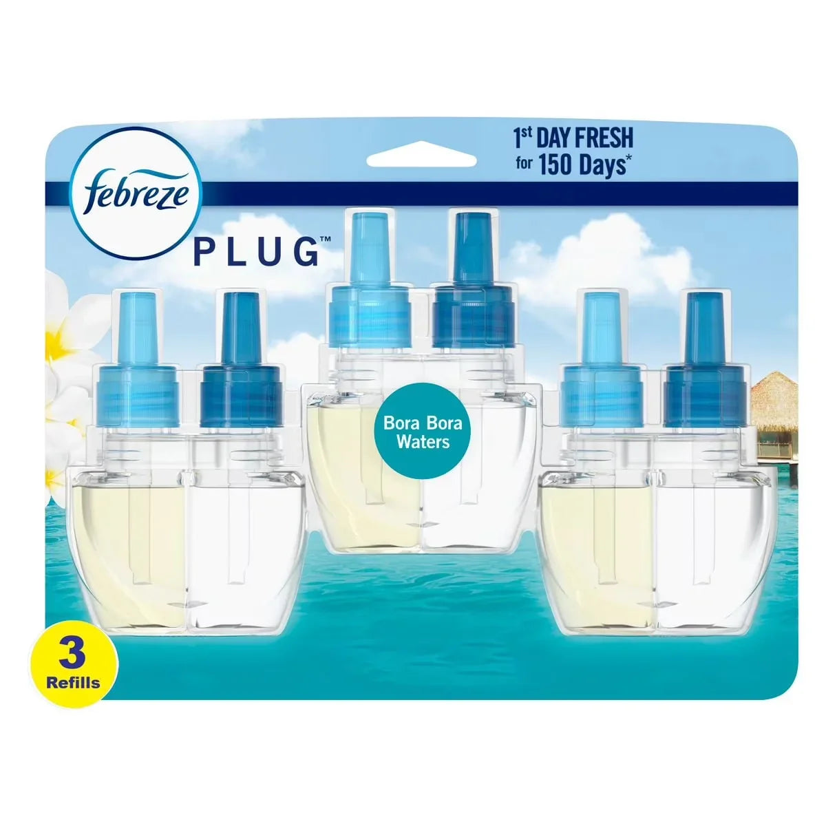 2X - Febreze Odor-Fighting Fade Defy Plug Air Freshener Refill - Bora Bora - 0.87 fl oz/3pk