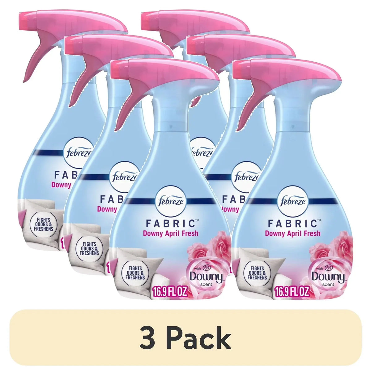 (3 pack) Febreze Odor-Fighting Fabric Refresher, Downy April Fresh, 16.9 fl oz, Pack of 2