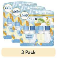 Febreze Plug In Air Freshener, Odor-Fighting Scented Oil Refill, Refresh & Energize, 2 Refill