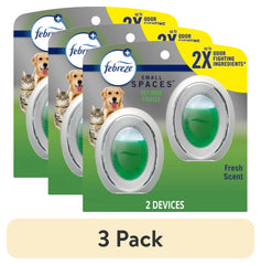 (3 pack) Febreze Pet Air Freshener, Small Spaces Odor-Fighting, Fresh, 2 Count